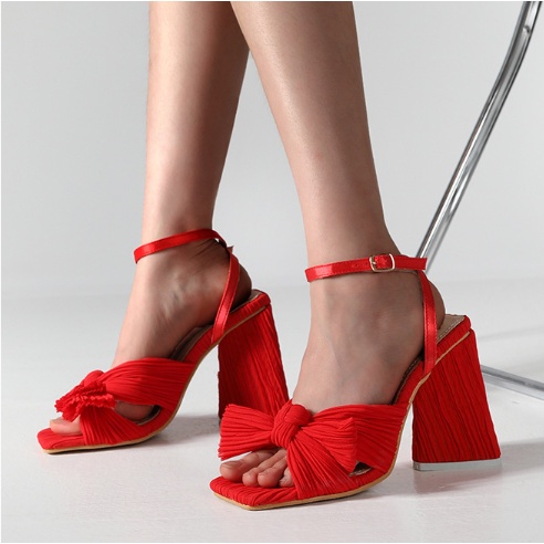 Giày Cao Gót Kiểu Lưới Thắt Nơ Phong Cách Âu Mỹ Thời Trang Mùa Hè Size 35-46 2022