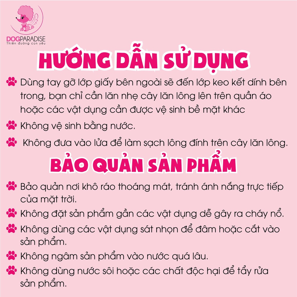 Cây lăn bụi làm sạch quần áo, ga giường, Sofa, lông chó mèo - Dog Paradise