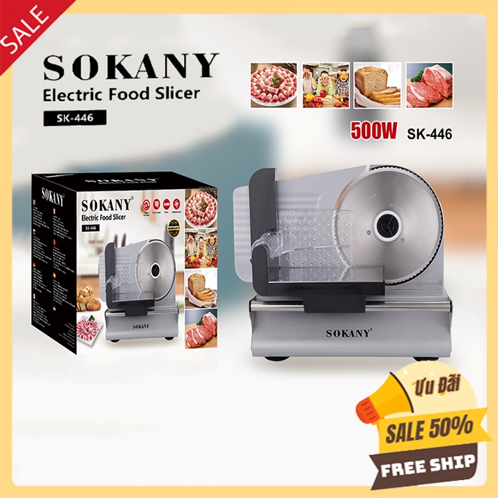 Máy thái thịt, rau củ SOKANY - Máy cắt thịt đông lạnh bán tự động