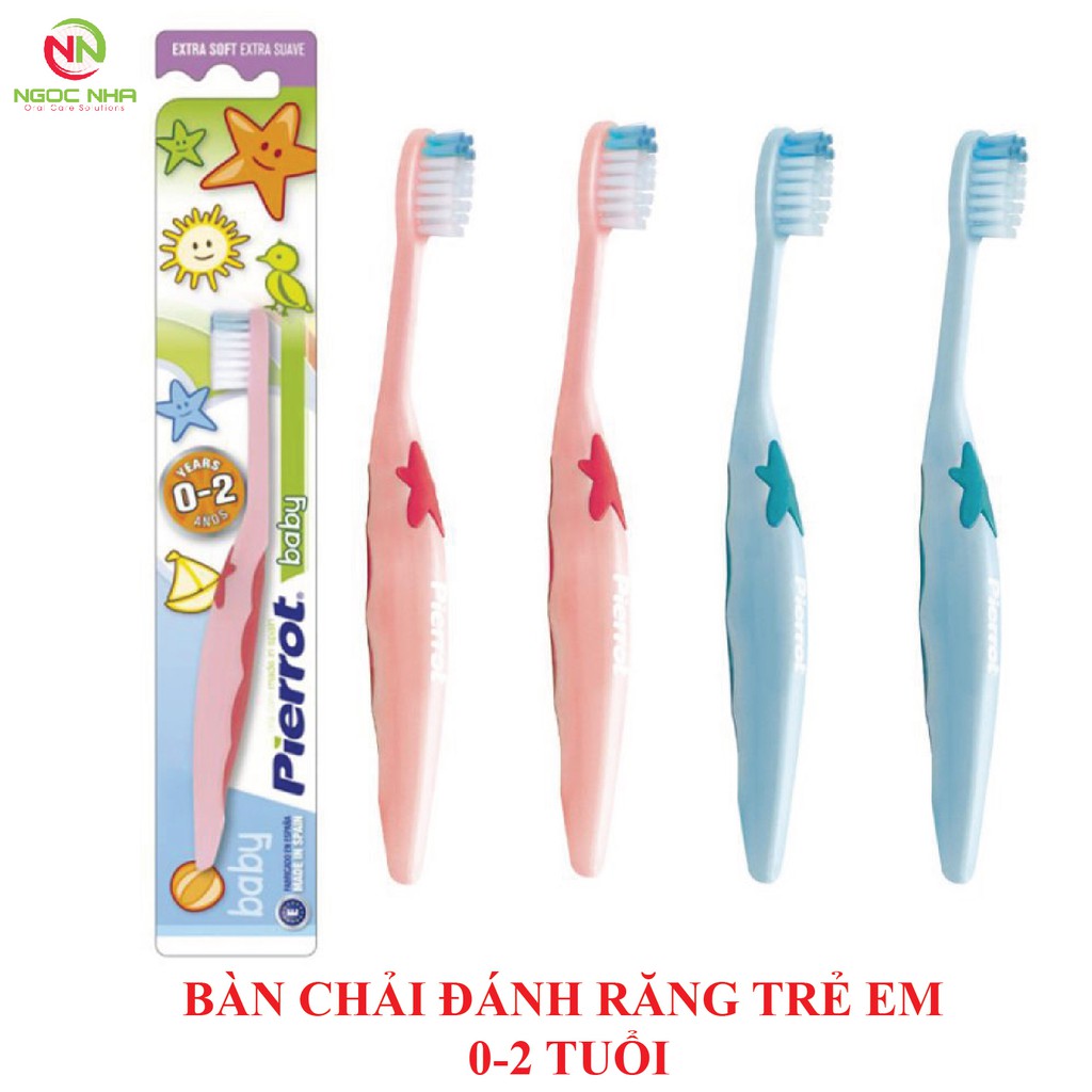 [Màu hồng] Bàn chải đánh răng trẻ em từ 0-2 tuổi PIERROT BABY/ Tây Ban Nha