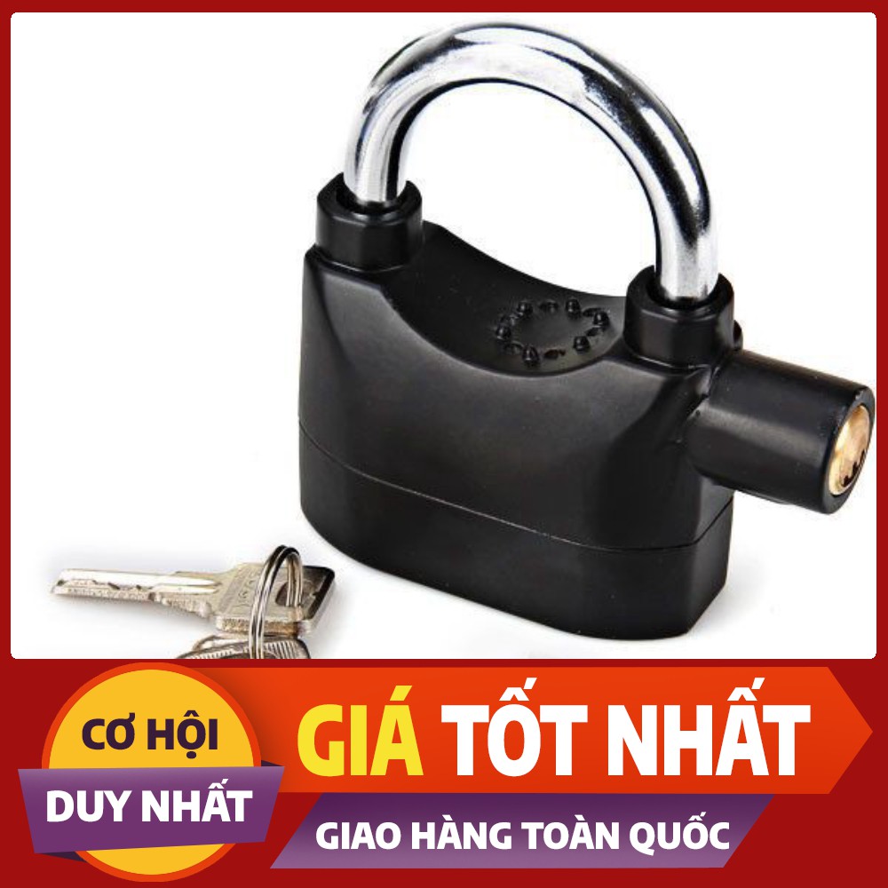 Khóa Chống Trộm Thông Minh Có Còi Báo Động, Ổ Khóa Chống Trộm Thế Hệ Mới Alarm Lock Nhỏ Gọn Tặng Kèm Pin Thay Thế