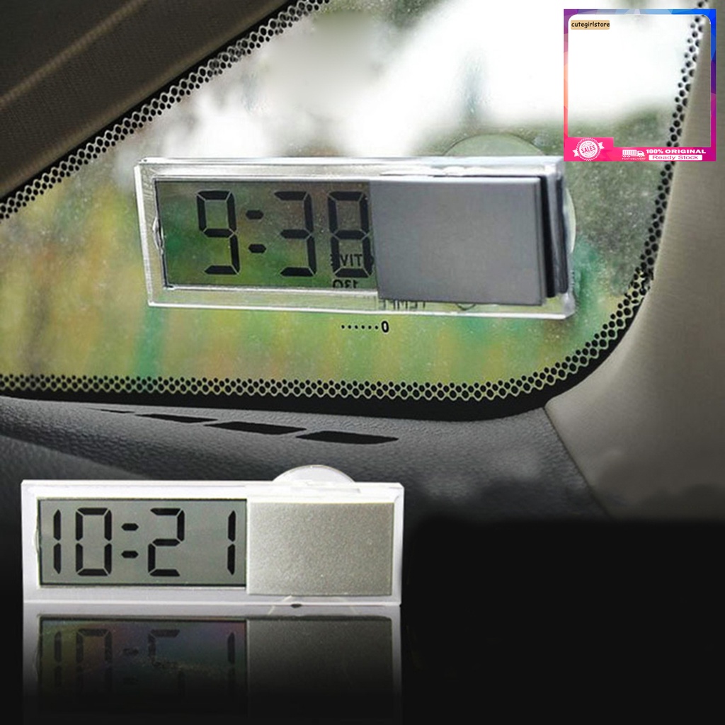 Đồng Hồ Kỹ Thuật Số Màn Hình LCD Có Giác Hút Gắn Kính Chắn Gió Xe Hơi