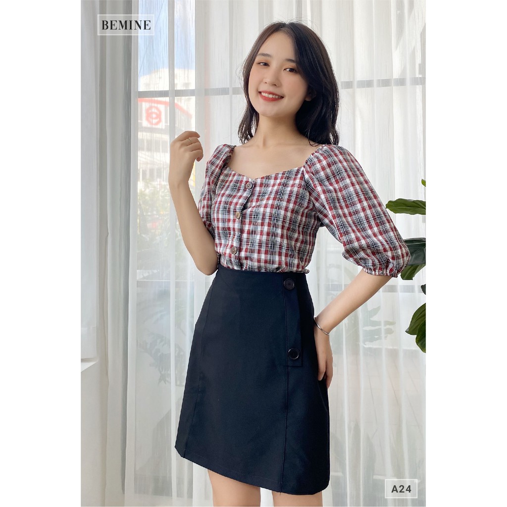 [Mã WABRLOW5 giảm 15% đơn 300K] Chân váy đính nút hông BEMINE VT22DEN | BigBuy360 - bigbuy360.vn