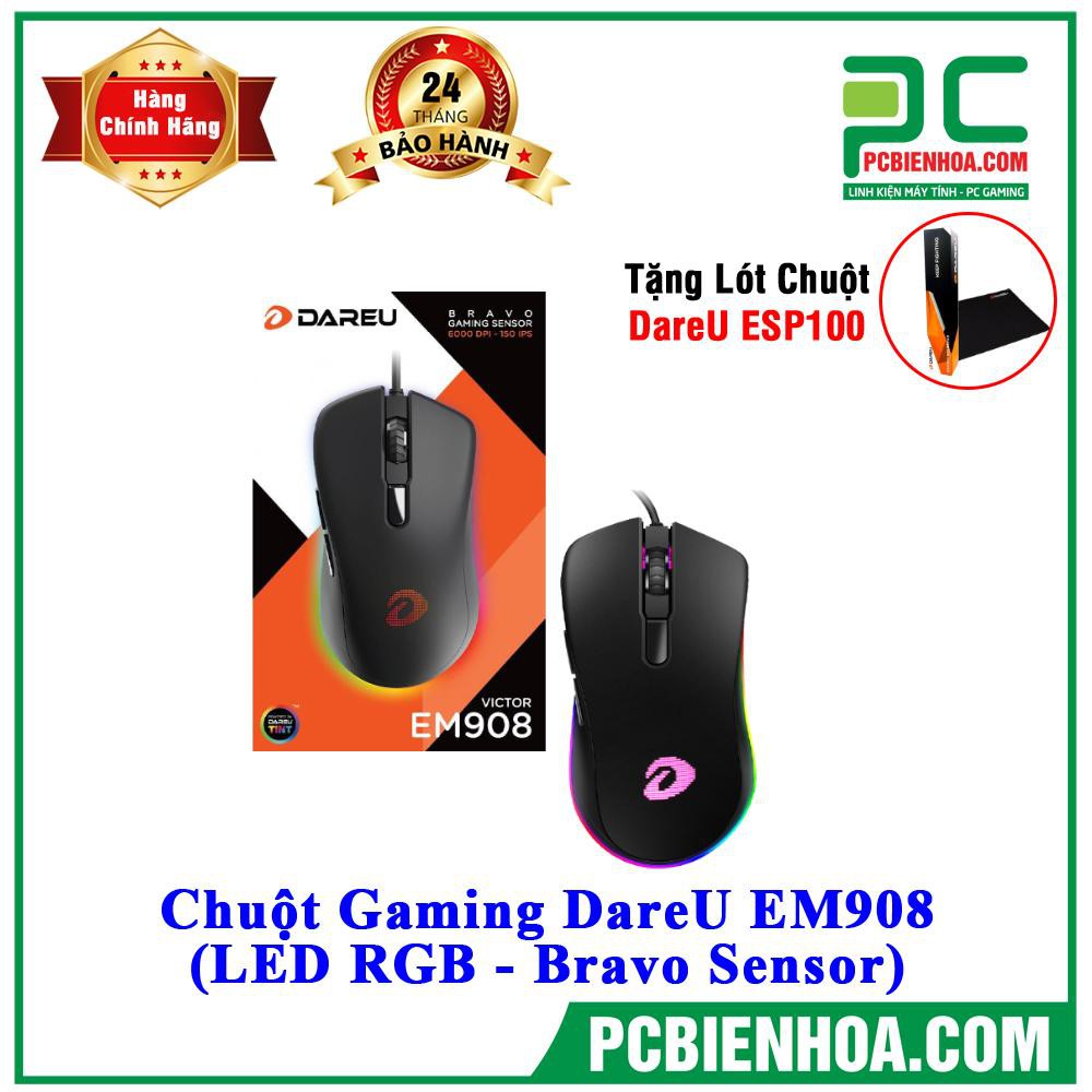 Siêu khuyến mãi)Chuột Gaming DAREU EM908 (LED RGBBRAVO sensor)