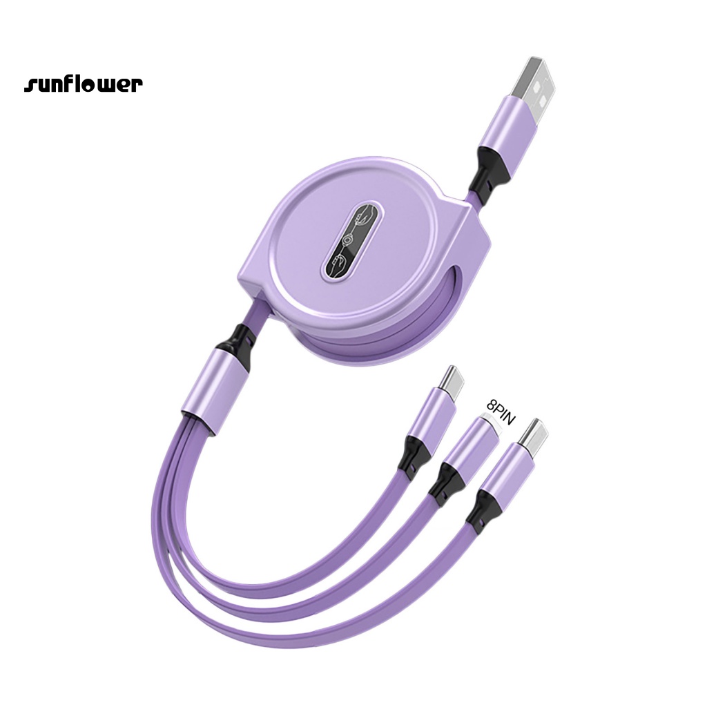 Dây cáp sạc LENOVO ba đầu 8 Pin Micro USB Type-C chất lượng cao