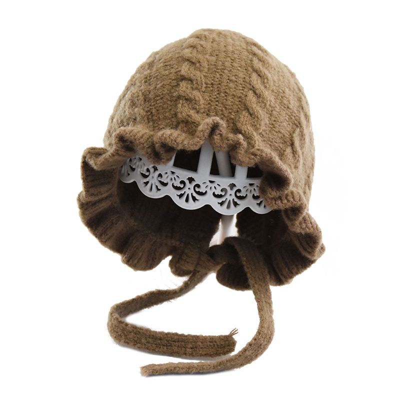 Mũ len giữ ấm thiết kế phong cách công chúa dành cho bé gái