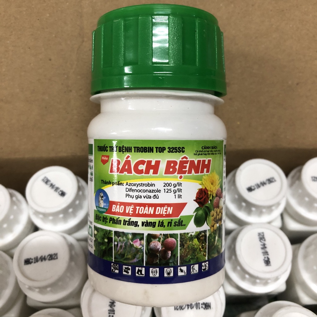 Đặc hiệu trừ bệnh vàng lá; Đặc hiệu trừ bênh đốm đen, sương mai, phấn trắng; trừ bệnh cây trồng hiệu Bách Bệnh 90ml