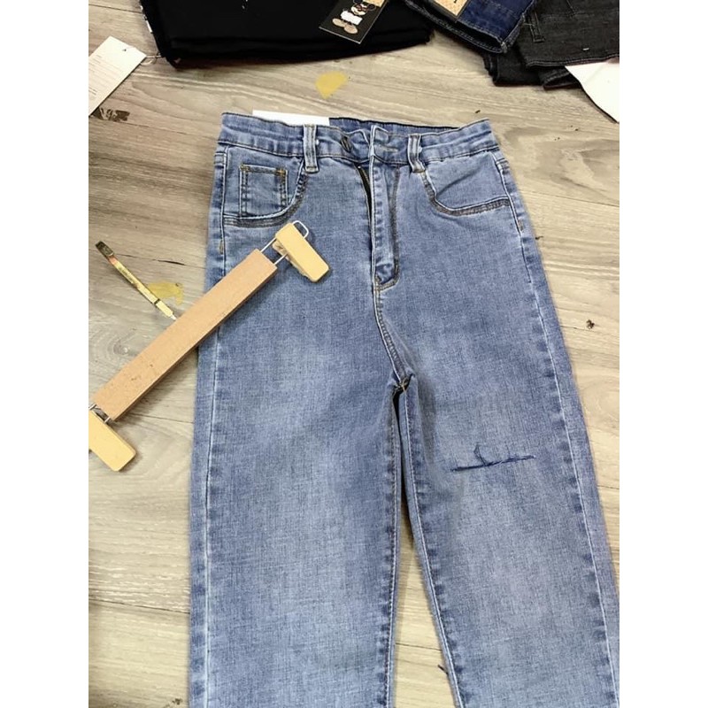 QUẦN JEANS CẠP CAO RÁCH ĐÙI (2 màu) [fs50k]