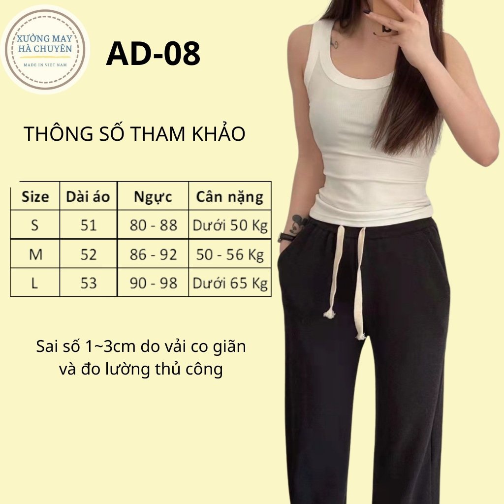 Áo ba lỗ nữ, Áo tanktop dáng dài ôm body chất borip 100% cotton mềm mát mã A08