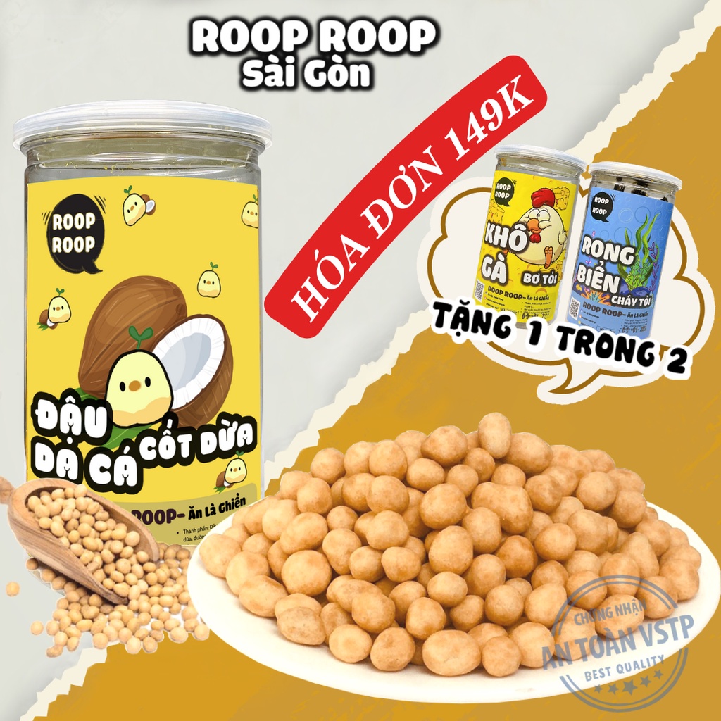 Đậu da cá cốt dừa RoopRoop 400g đồ ăn vặt Sài Gòn