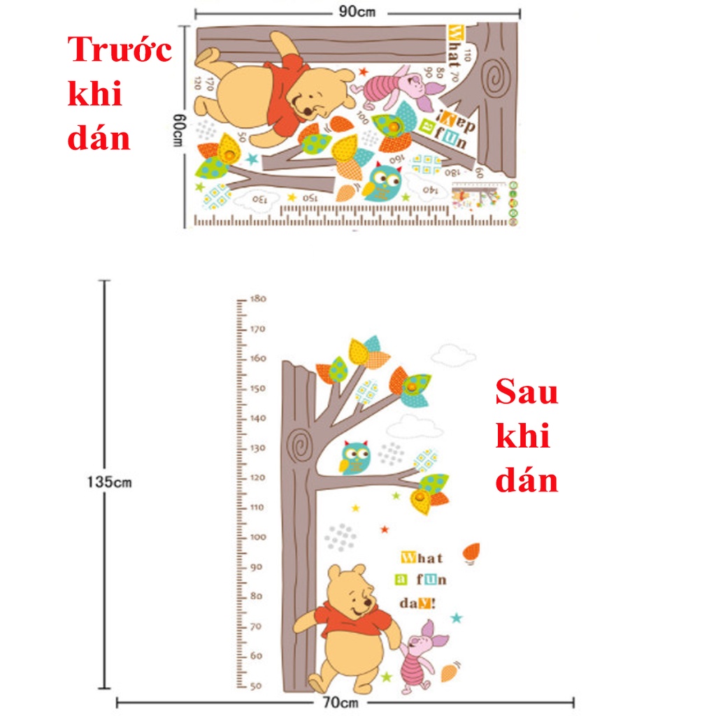 Decan dán tường, decan đo chiều cao cho bé hình chú khỉ dễ thương SK9128