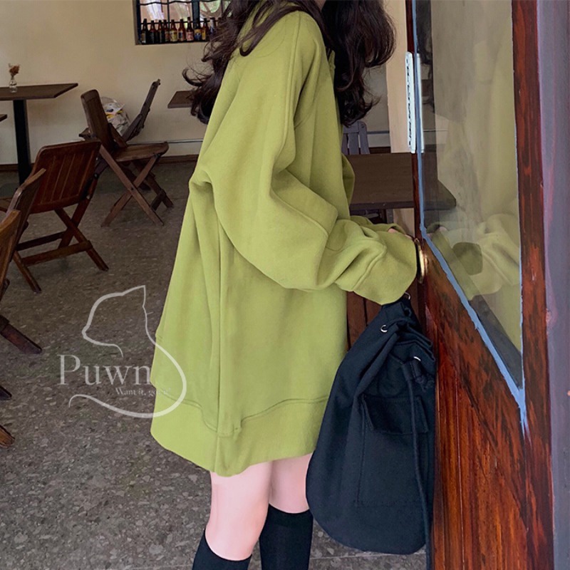 Áo Sweater Basic dáng rộng Oversize mùa thu phong cách Hàn Quốc xinh xắn, năng động Puwn Shop