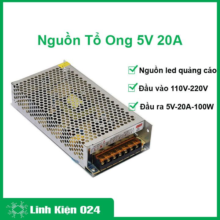 Nguồn tổ ong 5V 20A nguồn tổng led quảng cáo, camera