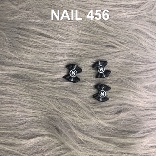 Charm nơ đen trắng gắn móng tay