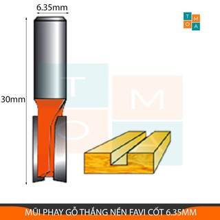 MŨI PHAY GỖ THẲNG NỀN TỪ 3MM-10MM CỐT 6.35MM, MŨI SOI GỖ FAVI