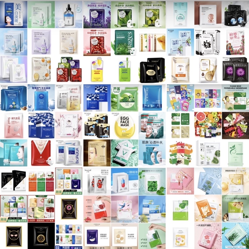 COMBO 50 Mặt nạ nội địa trung combo 50 mask trái cây serum dưỡng ẩm trắng sáng da mờ thâm thẹo giảm mụn viêm, mềm mịn da | BigBuy360 - bigbuy360.vn