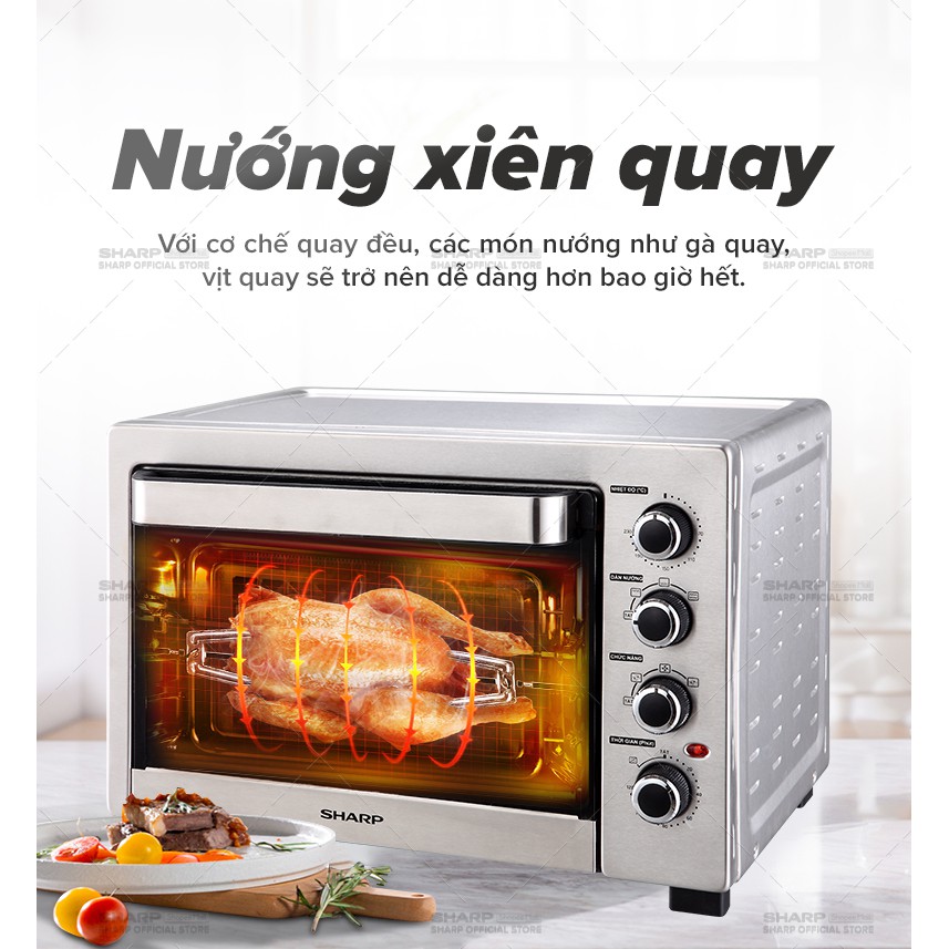 [Mã ELBAU10 giảm 10% đơn 500K]Lò Nướng Điện Sharp EO-A324RCSV-ST 32L