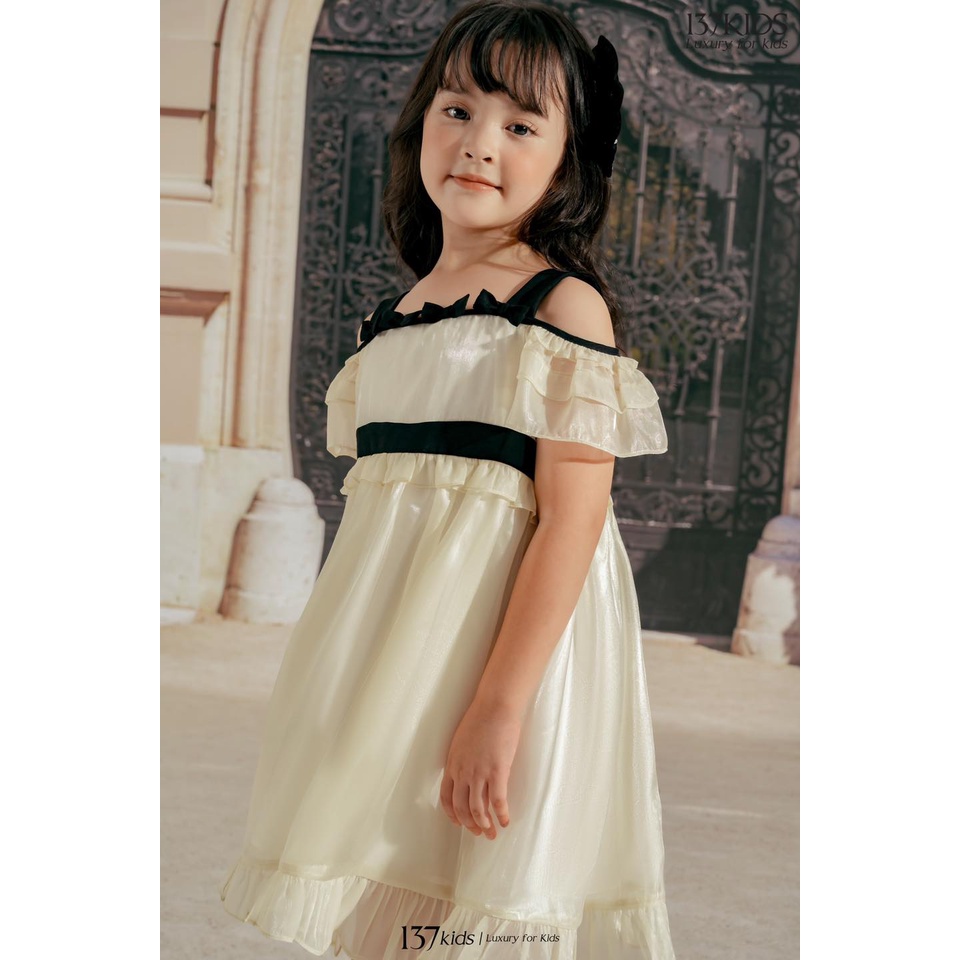 Váy công chúa babydoll 2 dây trễ vai xinh xắn Nabi 137KIDS cho bé gái đi chơi dự tiệc