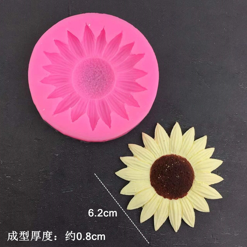 Khuôn Silicone Tạo Hình Hoa Hướng Dương Trang Trí Bánh