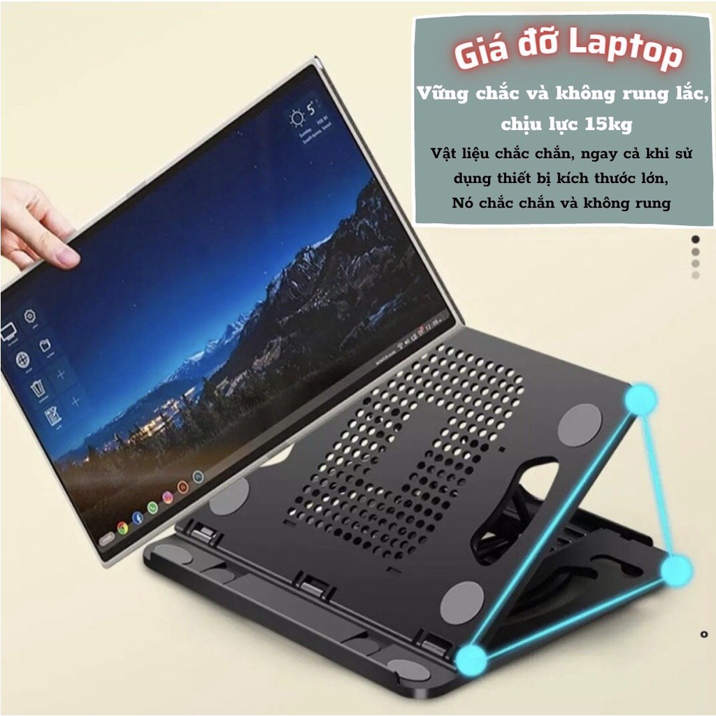 Giá đỡ laptop, macbook, ipad, điện thoại, kệ đỡ máy tính cao cấp tản nhiệt, gấp gọn xách tay, tiên lợi sử dụng