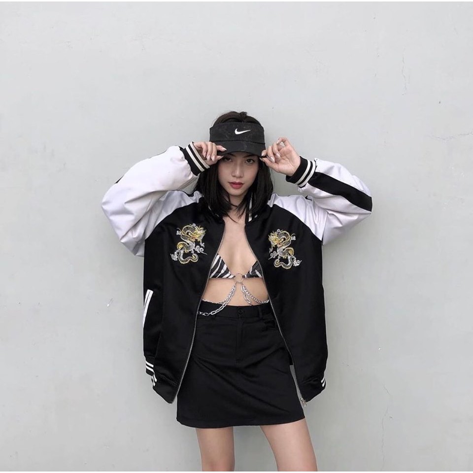 Áo BOMBER Unisex THÊU RỒNG