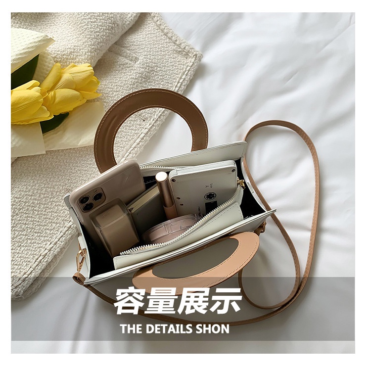 Túi Xách JASMIN NOIR Da PU Dạng Hộp Màu Tương Phản Cho Nữ
