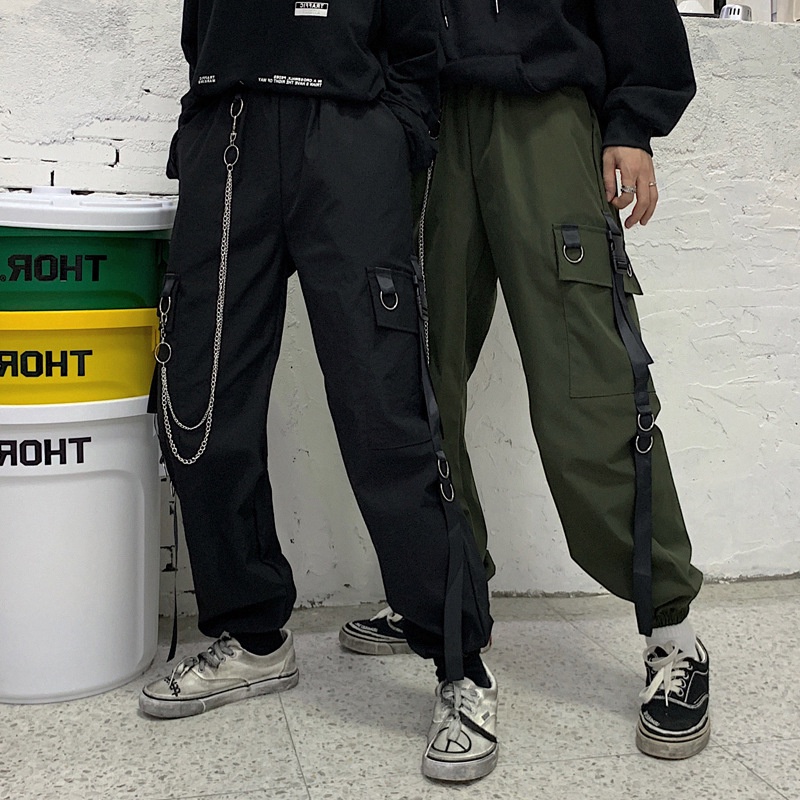 Quần ống rộng  quần dài cạp chun có dây rút điều chỉnh eo vải co dãn dày dặn mặc 4 mùa TTE276