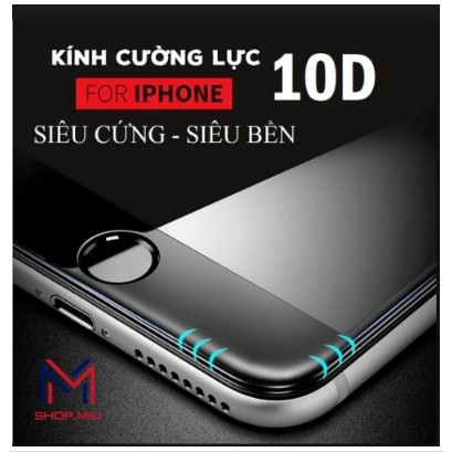 [ iphone 6 đến 11 Pro Max ] Kính cường lực iPhone 10D nền xanh full màn 6 6S 7 8 Plus X XS XR XS MAX 11...