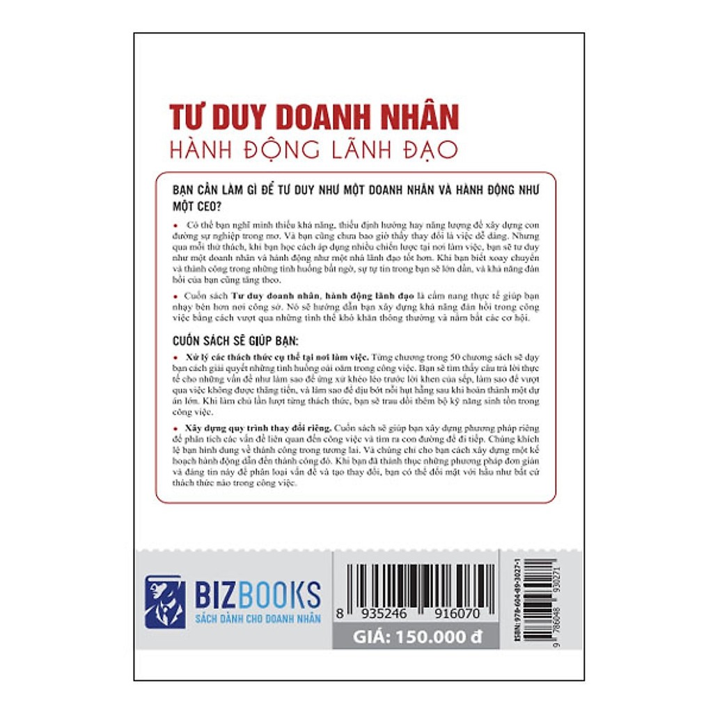 Sách - Tư duy doanh nhân, hành động lãnh đạo