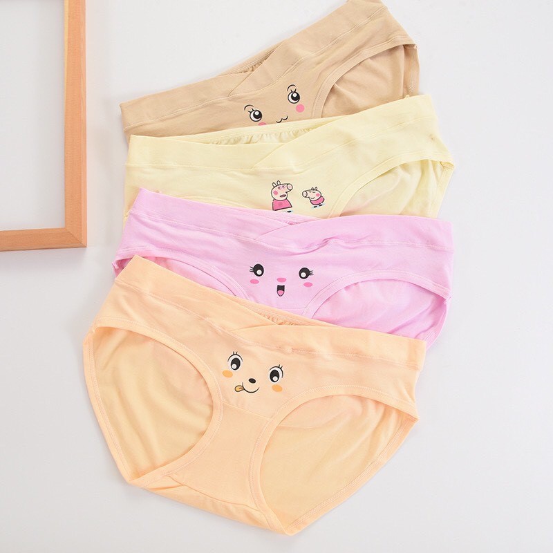 Quần Lót Bầu Cạp chéo in hình dễ thương với chất cotton thấm mồ hôi kháng khuẩn siêu hot QL-A7