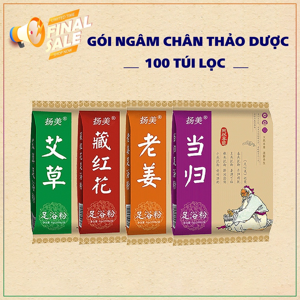 Túi 100 gói thảo dược giải độc chân dược liêu chăm sóc cơ thể
