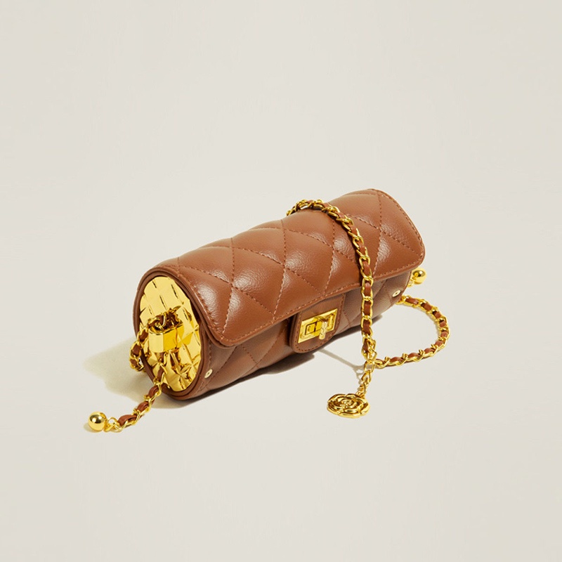 IELGY Túi đeo chéo hình trụ thiết kế dây xích dễ phối đồ