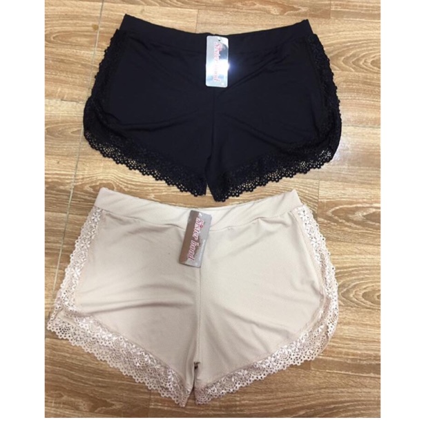 Quần mặc trong váy phối ren nâng mông - Quần mặc váy cotton thông thoáng loại 1