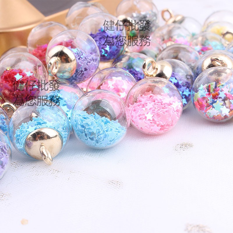 Phụ Kiện Trang Sức Hình Ngôi Sao Năm Cánh Mặt Kính Nhiều Màu Sắc Thủ Công