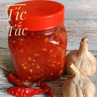 Hủ 200gr sa tế ớt rim siêu cay dùng chung bánh tráng - ăn chay được