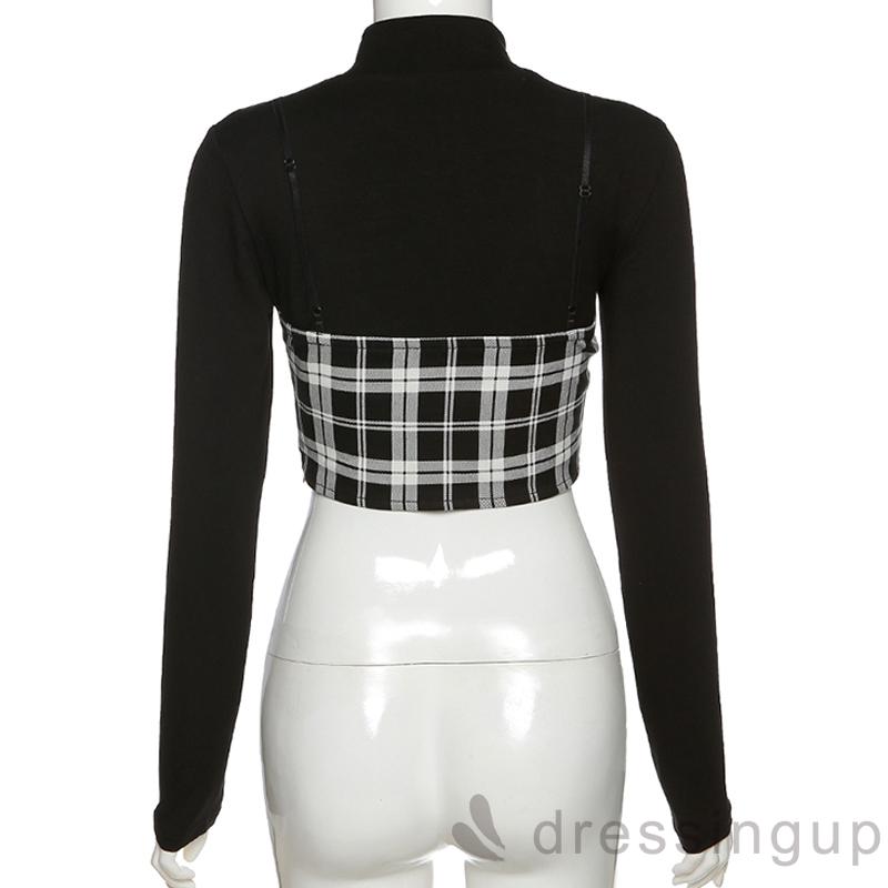  Bộ Áo Hai Dây Và Áo Croptop Dài Tay Màu Trơn Gợi Cảm Dành Cho Nữ | BigBuy360 - bigbuy360.vn