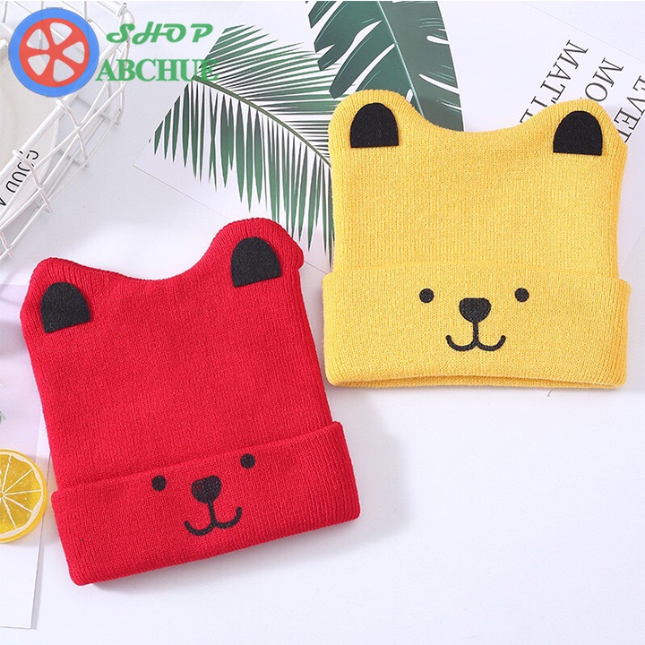 Mũ len dệt kim giữ ấm trong mùa đông thiết kế kiểu dáng hình động vật dễ thương dành cho em bé