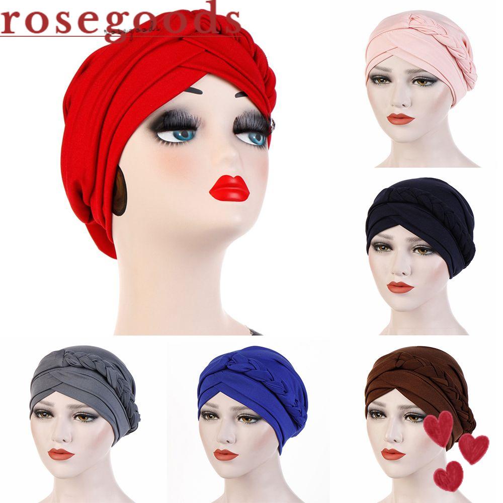 Mũ Turban Trùm Đầu Co Giãn Màu Sắc Trơn Thời Trang Cho Nữ