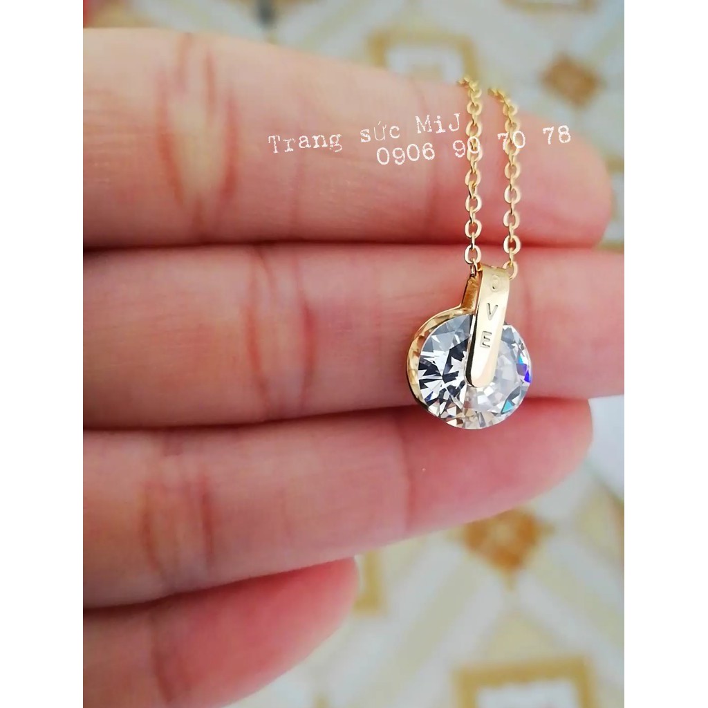 DÂY CHUYỀN TITAN ĐÁ TRÒN TRẮNG LOVE