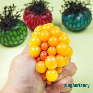 XYCC Novelty Anti-Stress Squishy Mesh Venting Ball Grape Squeeze Sensory Fruity Toys XJSS