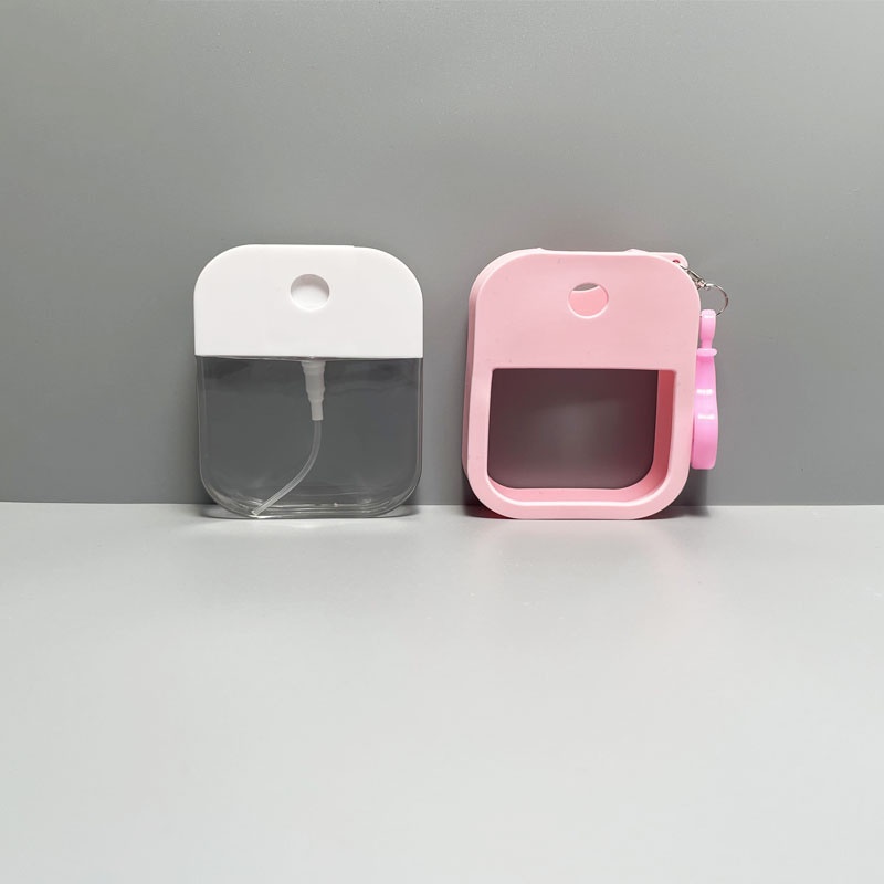Bình xịt nước rửa tay chai xịt cồn mini 38ml viền silicon móc khóa balo túi xách tiện dụng dễ sử dụng KinoShop