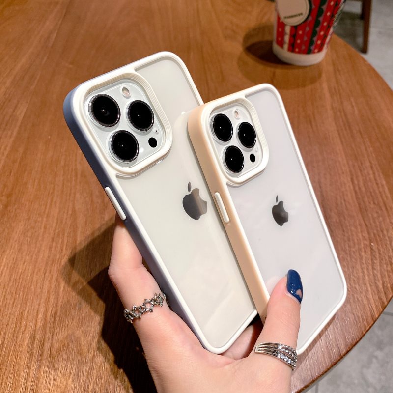 Ốp Điện Thoại Trong Suốt Hai Màu Sang Trọng Cho Iphone 13 12 11 Pro Max XR X XS Max 7 8 Plus