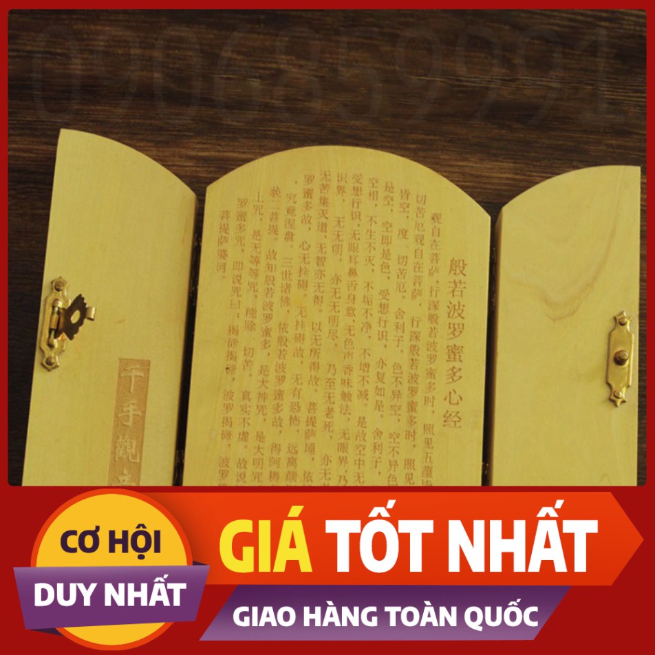 ) Hộp tượng gỗ Tây Phương Tam Thánh làm bằng gỗ hoàng dương cao cấp