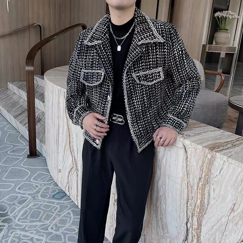 ÁO KHOÁC DẠ TWEED MẪU SỌC KẺ DÁNG LỬNG CHO NAM |TAHISHOP|