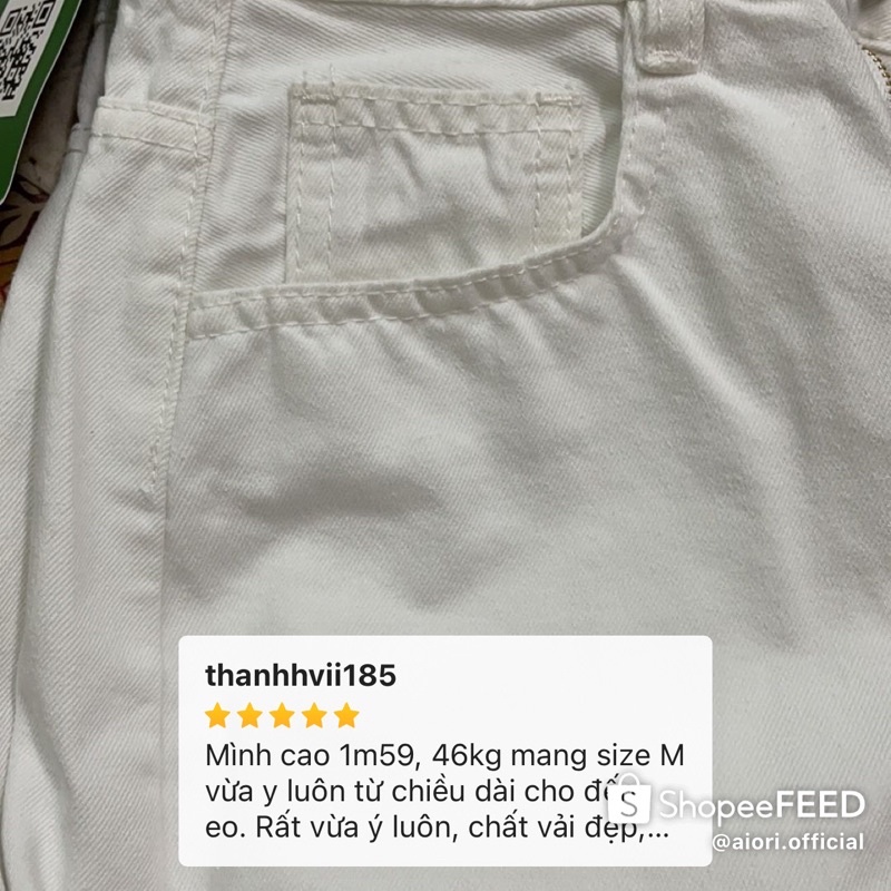 [Dài 98 cm]Quần Jean Nữ Aiori Ống Rộng Lưng Cao Màu Trắng Bò Suông Phong Cách Thời Trang | BigBuy360 - bigbuy360.vn