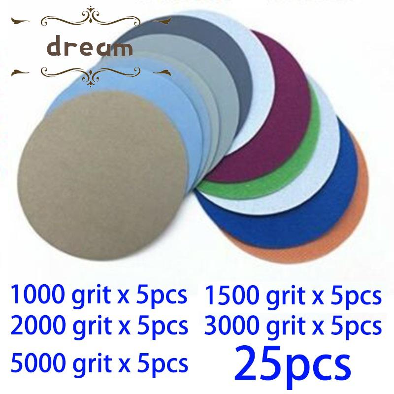 【DREAMLIFE】25pcs Wet And Dry Sanding Disc Sandpaper Abrasive For Fine Detail 75mm 3inch