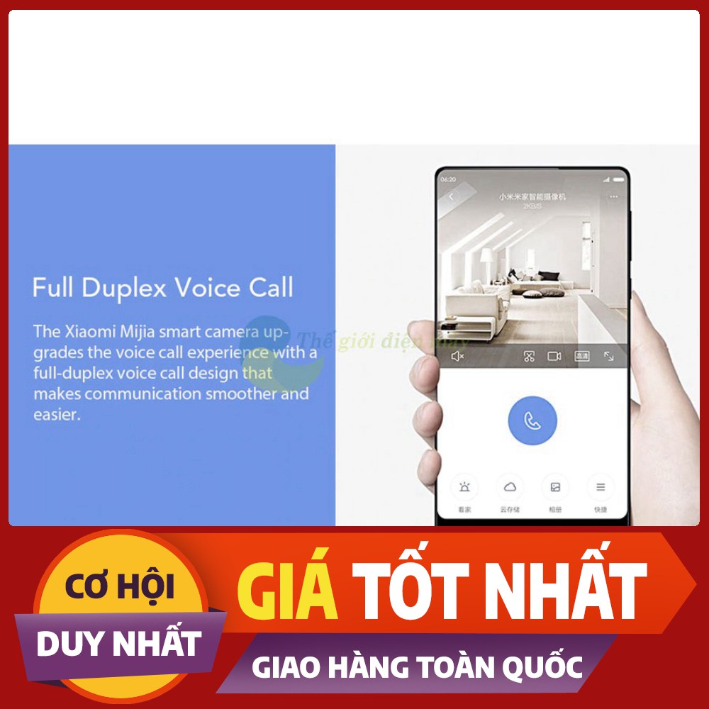 [SaleOff] [Bản quốc tế] Camera IP giám sát thông minh Xiaomi Mijia 1080P góc 130 độ - Bảo hành 12 tháng - Shop Thế Giới 