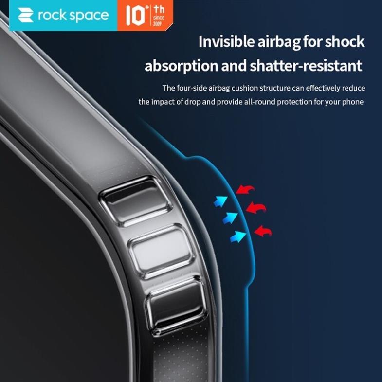 Ốp lưng Rock trong cứng viền mềm iPhone 13 Mini, 13, 13 Pro, 13 Pro Max chống sốc, không ố màu chính hãng