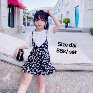 Sét áo kèm yếm hoa cúc  bé Size đại