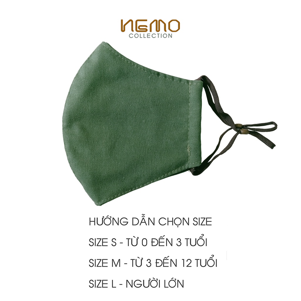 Khẩu Trang Vải 3D NEMO Full Linen Cao Cấp, Kiểu Dáng Thời Trang, Lọc Bụi, Chống Nắng, Kháng Khuẩn - KTLSM